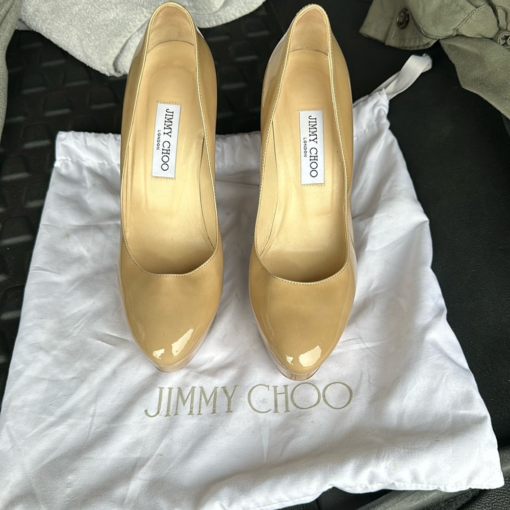 Jimmy Choo platform pumps in patent leather